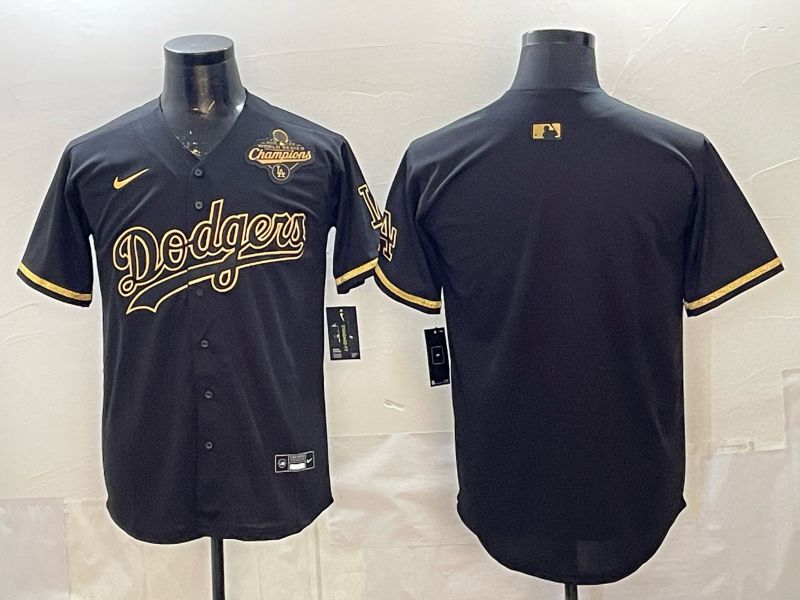 2026 Men Nike Los Angeles Dodgers Blank black gold Game MLB Jersey 006